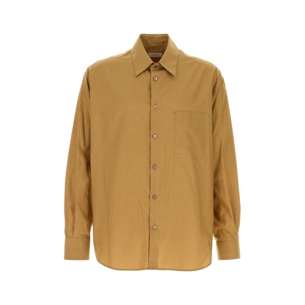 Lemaire Men Camel Cotton Blend Shirt